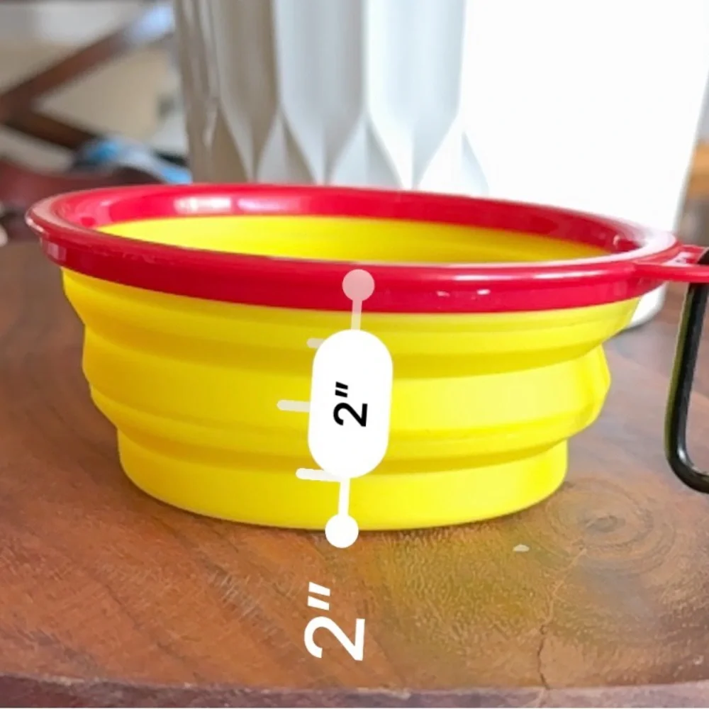 Buc-ee’s Collapsible‎ Travel Portable Pet Cup Yellow/Red Silicone